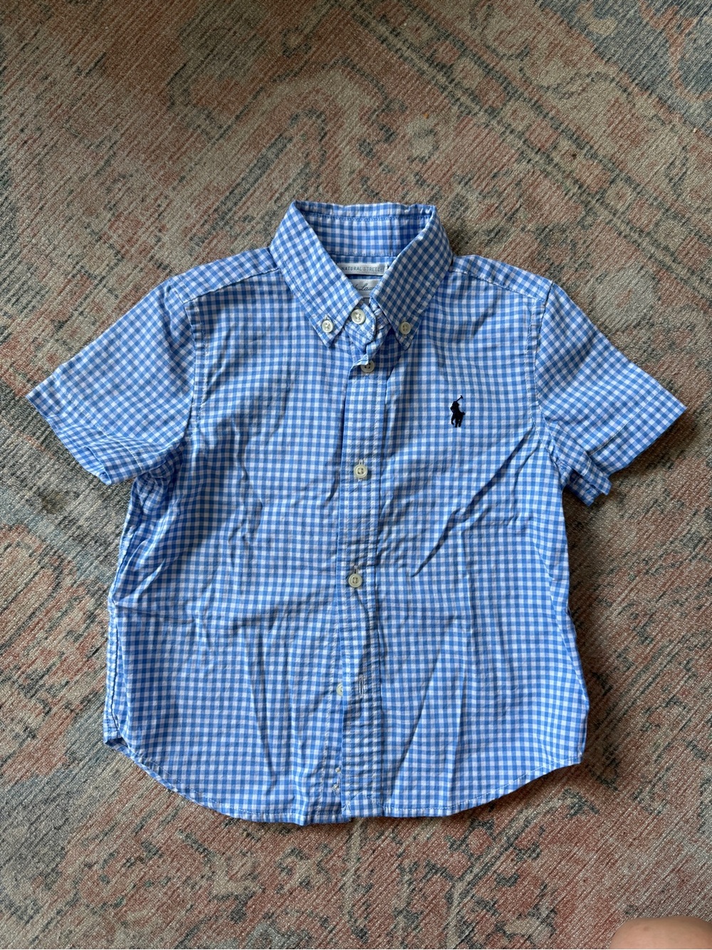 Polo by Ralph Lauren - Boys' 2T - Blue Gingham Button-Down Shirt